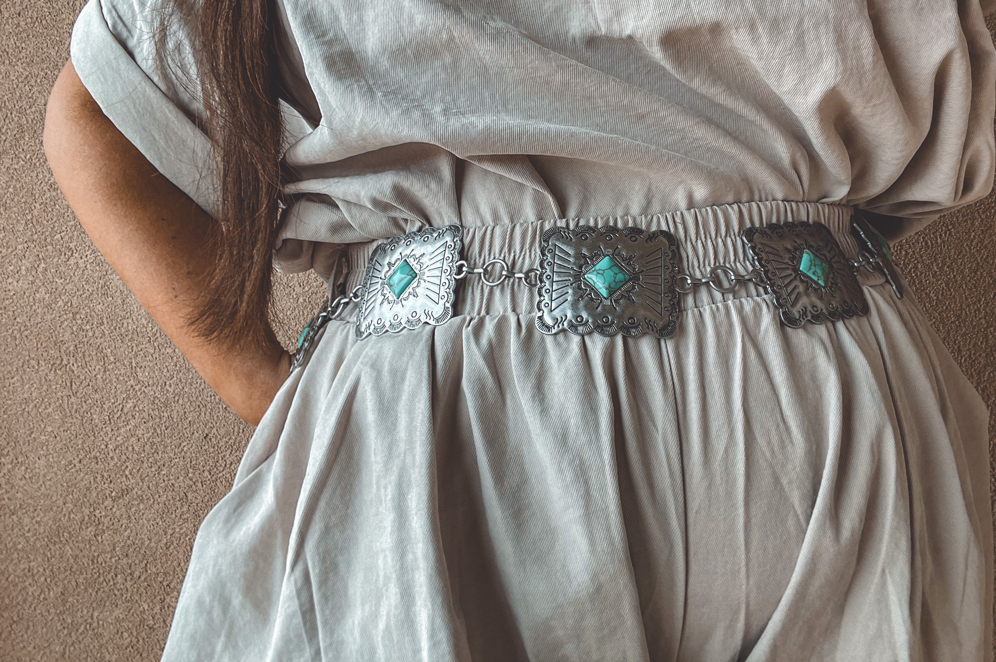 turquoise chain belt