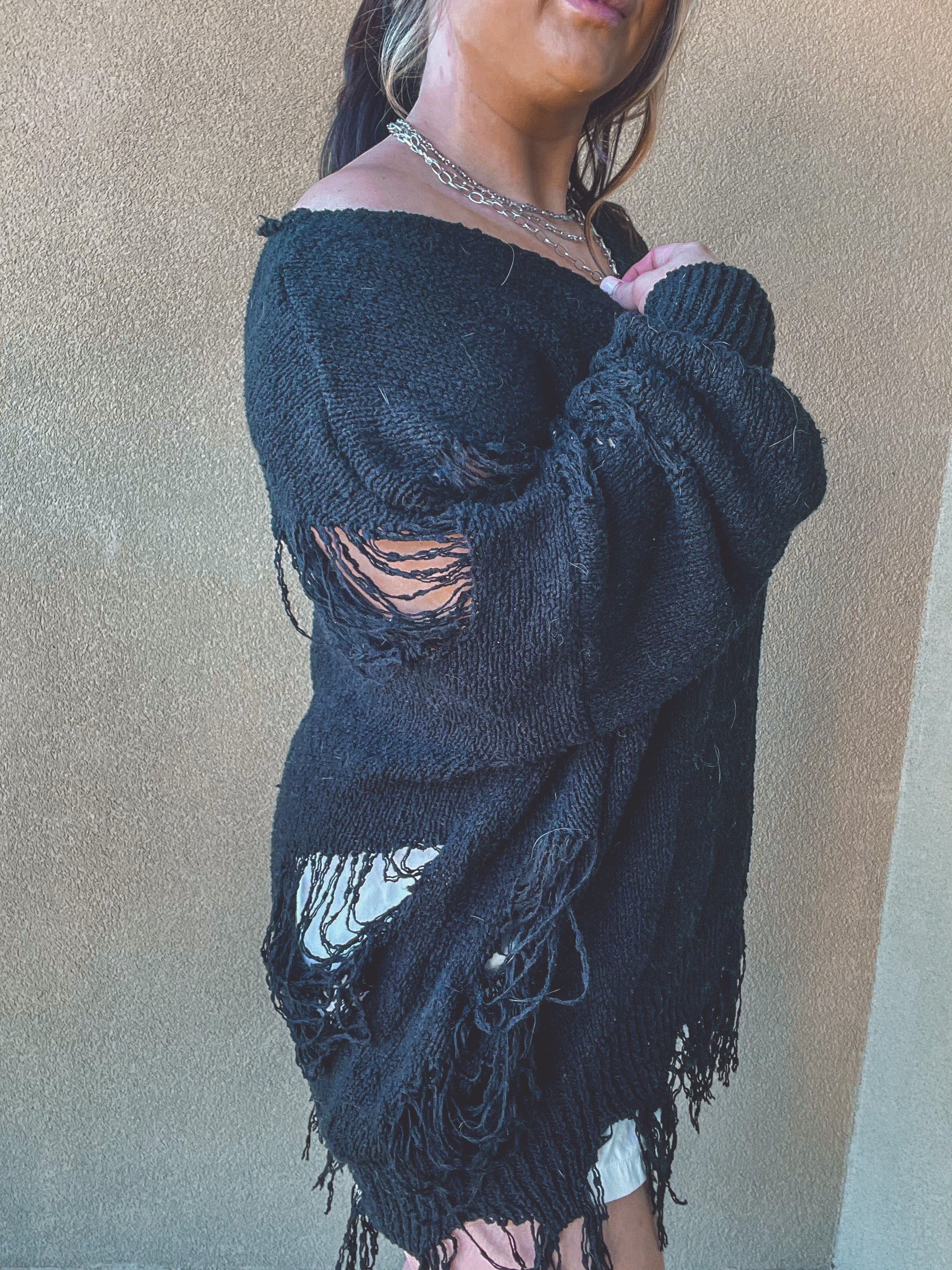 Jozie distressed sweater