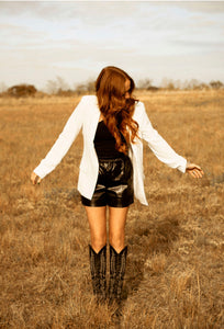 faux leather shorts